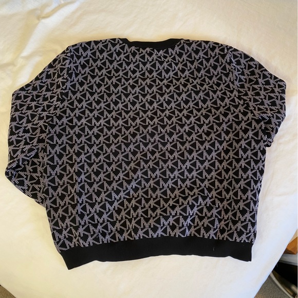 Silver MK Logo Jacquard Cardigan - Picture 6 of 7